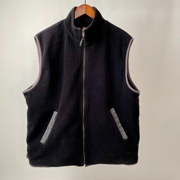 Levi's Fleece Zip Up Vest, Black/Grey, Size L - Picture 1 of 8